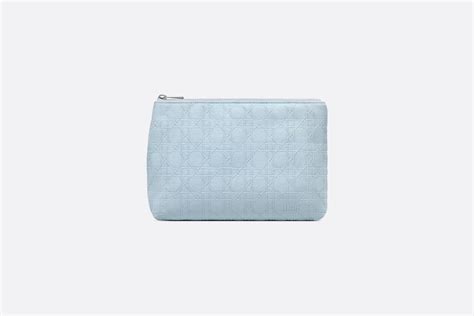 sky blue dior|Zipped Pouch Sky Blue Cannage Cotton Canvas .